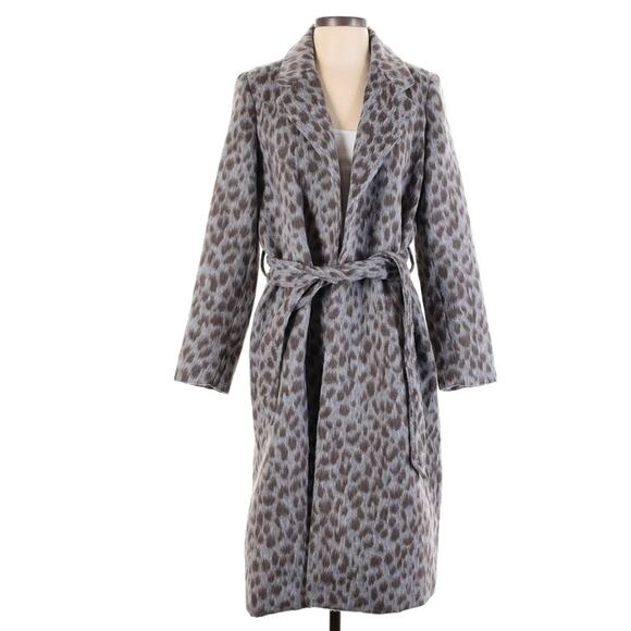 Old Navy Oversized Soft-brushed Leopard-Print Coat Size Small - Picture 1 of 11